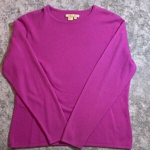 Women's Crew Neck Cashmere Sweater - Pink size Large {237}